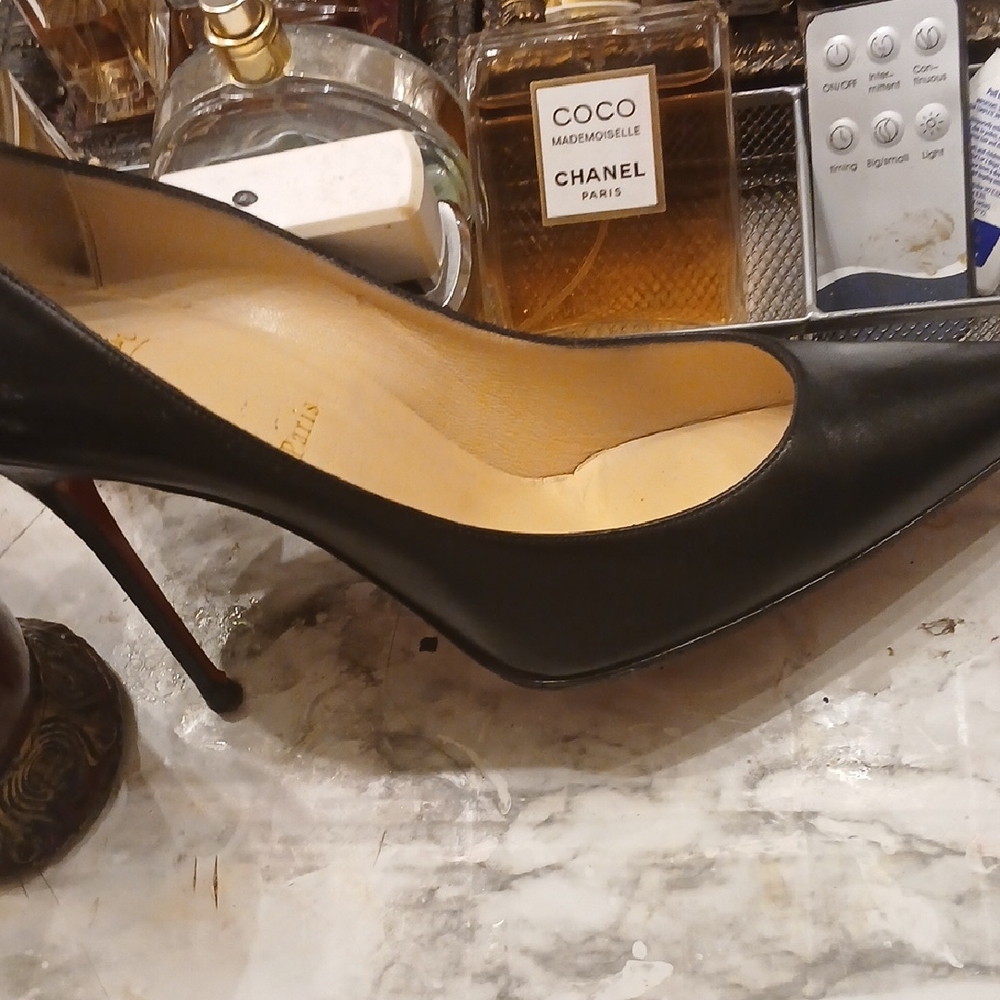 Christian Louboutin Black and Tan Heels